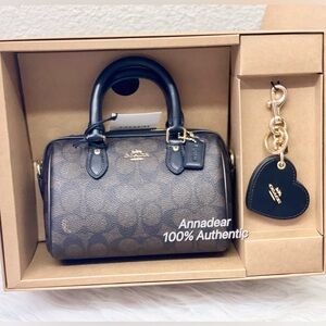 Coach Boxed Mini Rowan Crossbody Bag And Mirror Bag Charm Set CCL59 NWT